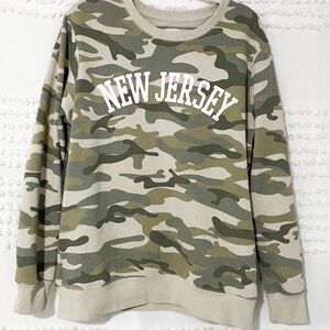 New Jersey neutral camo fleece sweatshirt l